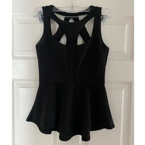Black peplum top